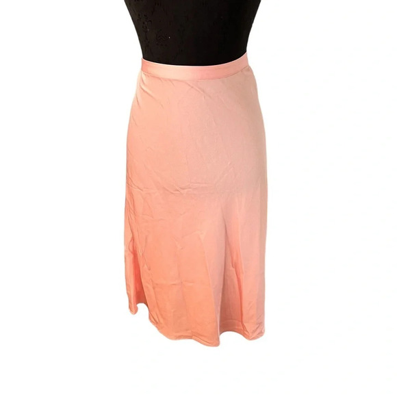 NWT J Crew Factory Peach Pink Satin Slip Skirt Medium - Picture 1 of 7